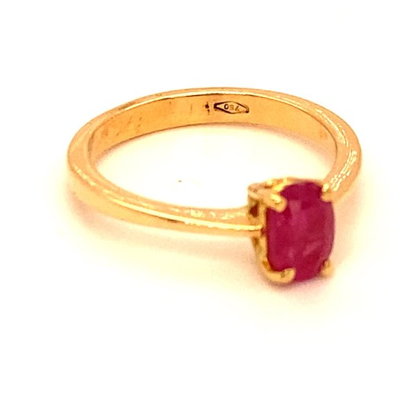 Burmese Ruby 1.05ct Solid 18K Yellow Gold Ring - Picture 6 of 10